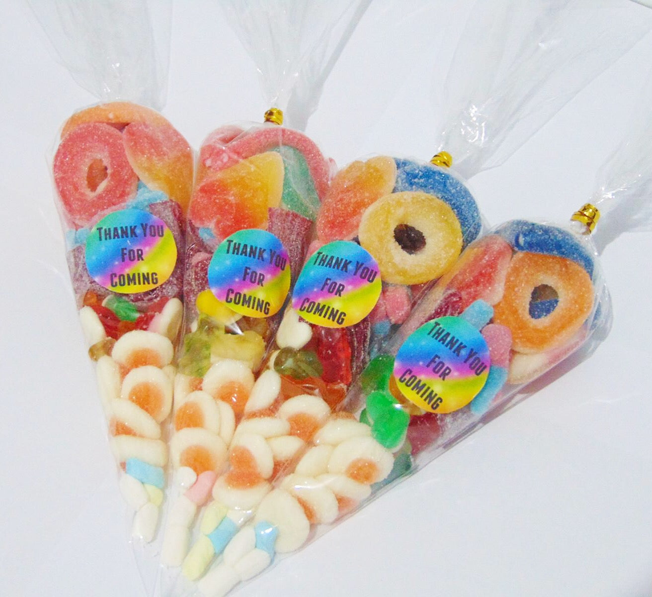 Personalised Rainbow Halal Party Sweet Cones