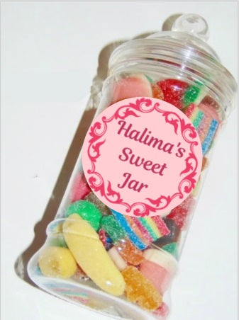 Personalised Bridesmaid Bridal Shower Halal Pick 'n' Mix Sweet Jar