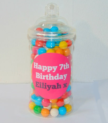 Halal Personalised Bubblegum Balls Sweet Jar