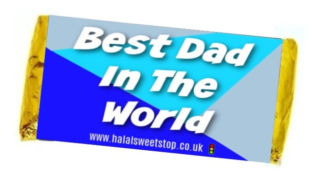 Personalised Halal Chocolate Bar Blue
