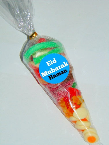 Personalised Boys Blue Halal Sweet Cones