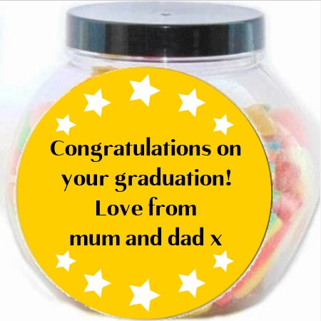 Personalised Graduation Halal Pick N Mix Sweet Jar