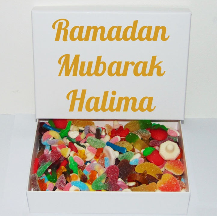 1kg Large Personalised Gold Luxury Halal Sweet Gift Box