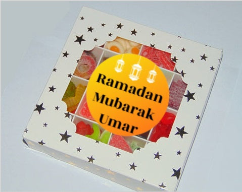 Personalised Eid Ramadan Mubarak Halal Sweet Gift Box Orange