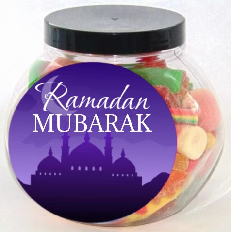 Purple Personalised Eid/ Ramadan Halal Sweet Jar