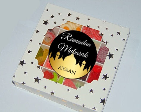 Black & Gold Eid/Ramadan Mubarak Personalised Sweet Gift Box