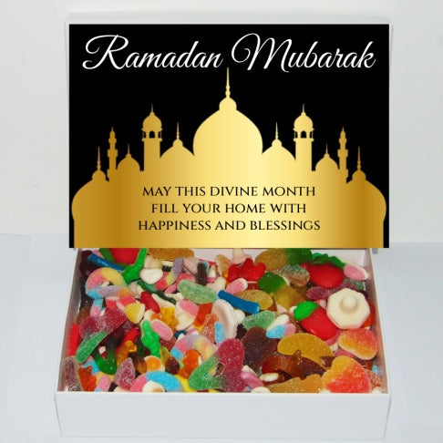 Personalised Ramadan Eid Mubarak Luxury Halal Sweet Gift Box 1kg