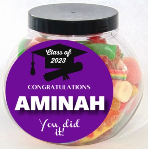 Graduation Personalised Halal Pick N Mix Sweet Jar