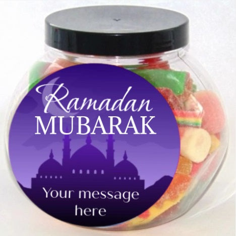 Purple Personalised Eid/ Ramadan Halal Sweet Jar