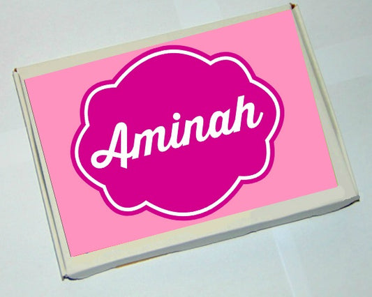 Personalised Pink Chocolate Letterbox Gift Halal