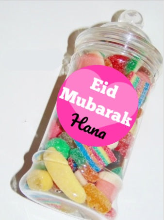 Personalised Halal Pick 'n' Mix Sweet Jar Pink