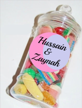 Personalised Pick N Mix Sweets Jar Wedding Gift Halal