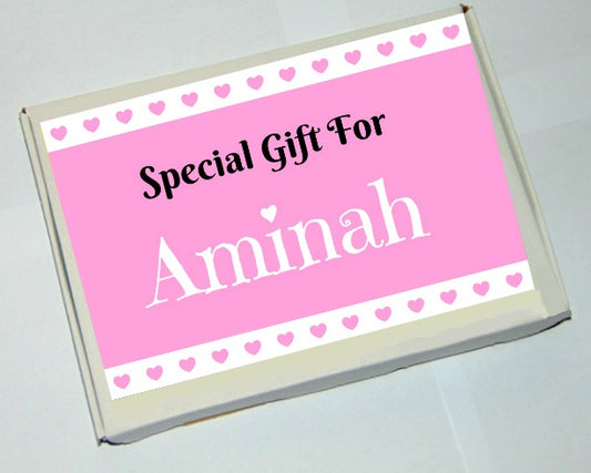 Personalised Pink Chocolate Letterbox Gift Halal
