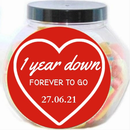Personalised Anniversary Halal Pick N Mix Sweet Jar Anniversary Gift