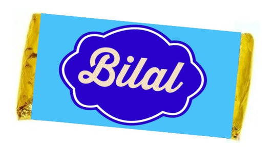 Halal Personalised Chocolate Bar Blue