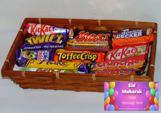 Personalised Eid Halal Chocolate Basket Hamper With Gift Note