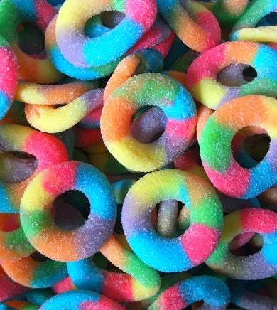 Fizzy Rainbow Rings Halal Sweets