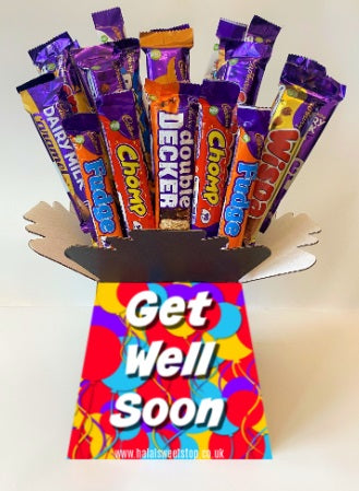 Personalised Cadburys Chocolate Bouquet Gift Hamper Halal Get Well Soon
