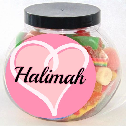 Personalised Girls Pink Personalised Halal Pick N Mix Sweet Jar