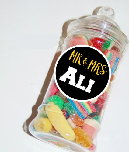 Personalised Mr & Mrs Halal Sweets Jar