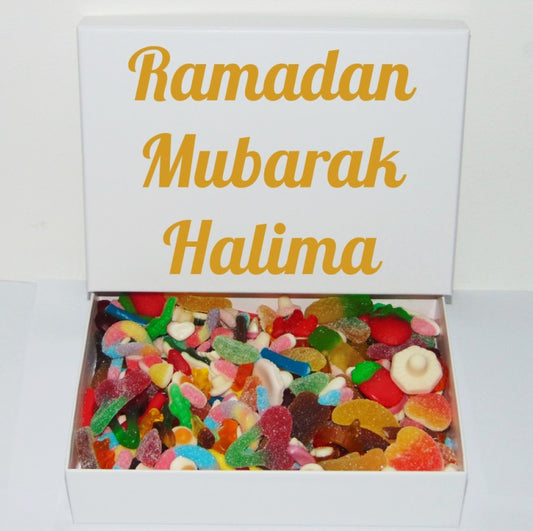 1kg Large Personalised Gold Luxury Halal Sweet Gift Box