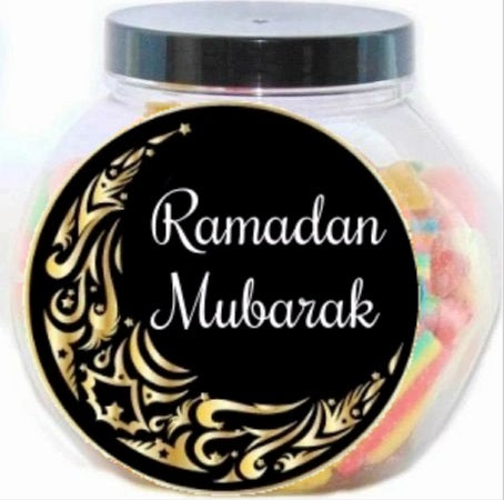 Personalised Eid/ Ramadan Halal Pick N Mix Round Sweet Jar