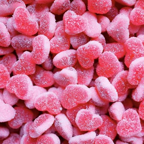 Fizzy Strawberry Hearts Halal Sweets