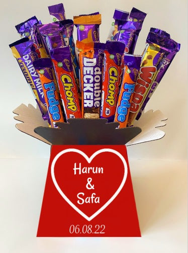 Personalised Cadburys Chocolate Bouquet Gift Hamper Halal Wedding